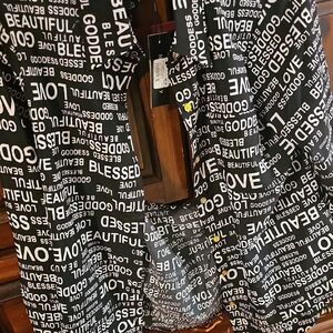 Chic Black Dress with White Text Print